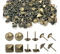 180 Pz Tappezzeria Tacks, Cerchio | Quadrato Furniture Decorative Stud, Bronzo Tappezzeria Nails Nails, Furniture Nails Pins, Craft Thumbtack, Tappezzeria Nails per etichette, mobili, divano