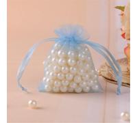 180 sacchetti in organza, 10 x 15 cm, con coulisse, piccoli sacchetti in organza, da riempire, sacchetti di lavanda, caramelle, sacchetti regalo per matrimoni, feste e Natale (celeste)