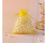 180 sacchetti in organza, 10 x 15 cm, con coulisse, piccoli sacchetti in organza, da riempire, sacchetti di lavanda, caramelle, sacchetti regalo per matrimoni, feste e Natale (giallo limone)