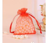 180 sacchetti in organza, 11 x 16 cm, con coulisse, piccoli sacchetti in organza, da riempire, sacchetti di lavanda, caramelle, sacchetti regalo per matrimoni, feste e Natale (rosso)