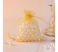 180 sacchetti in organza, 15 x 20 cm, con coulisse, piccoli sacchetti in organza, da riempire, sacchetti di lavanda, caramelle, sacchetti regalo per matrimoni, feste e Natale (oro)