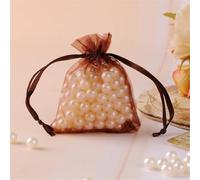 180 sacchetti in organza, 17 x 23 cm, con coulisse, piccoli sacchetti in organza, da riempire, sacchetti di lavanda, caramelle, sacchetti regalo per matrimoni, feste e Natale (caffè)