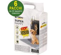 180 Tappetini igienici per cani SuperNappy Carbone Attivo 57x54 cm - 6 pacchi Cr