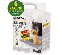 180 Tappetini igienici per cani SuperNappy Carbone Attivo 84x57 cm - 6 pacchi Cr