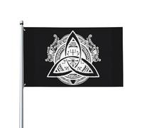 180 x 120 cm (6 x 4ft) elmo celtico draghi spada bandiera per casa prato appeso decorazione cortile bandiere vacanze benvenuto bandiere con 2 occhielli in metallo, uso interno esterno