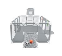 180 x 120 cm Parco Bebe, il grande parco per bambini per appartamento, interno ed esterno, con 4 ventose inferiori, pallacanestro, calcio, pompa (180 x 120 cm / 2 anelli di trazione + pompa)