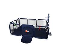 180 x 120 cm Parco Bebe, il grande parco per bambini per appartamento, interno ed esterno, con 4 ventose inferiori, pallacanestro, calcio, pompa (180 x 120 cm / 2 anelli di trazione + pompa)