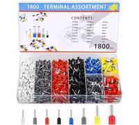 1800 Pezzi Puntalini Elettrici a Crimpare, Crimpatrice Puntalini Set, Terminali a Capicorda 0,5-10mm², Terminali Elettrici per aggraffare le estremità dei cavi