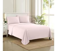 1800 Supreme Collection - Lenzuola di lusso traspiranti con elastici e cinghie angolari sicure, biancheria da letto con tasche extra profonde, colore: rosa pallido