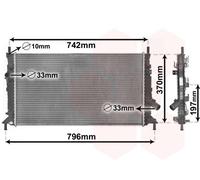 18002370 VAN WEZEL Radiatore, Raffreddamento motore per FORD,MAZDA,VOLVO