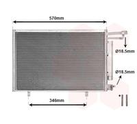 18005615 VAN WEZEL Condensatore, Climatizzatore per FORD
