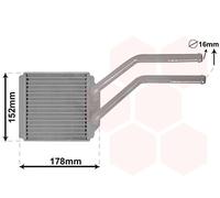18006614 VAN WEZEL Scambiatore calore, Riscaldamento abitacolo per FORD