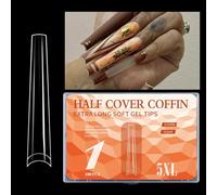 180pcs 5xl Lunghezza Extra Elimina Estensioni Unghie Falsi Per Manicure Francese Con Chiodi Acrilici A Livello Naturale.