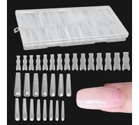 180pcs Formine Per Unghie Sandwich Trasparenti, Unghie Finte Nail System Duals Nail Form, Punte Per Unghies Copertura Completa, Strumenti Per Manicure Per Famiglia, Amici, Saloni, Casa, Viaggio