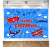 180x120cm Sfondo di compleanno a tema aeroplano Sfondo di fotografia per decoraz