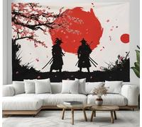 180x230cm Arazzo Stile cinese dipinto a mano Camera Tappezzerie Spadaccino del fiore di prugna Arte muraria Giapponese Pittura, Rosso e nero