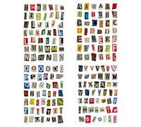 181 pezzi adesivi con lettere autoadesive, adesivi con lettere vintage, letteres adesive, sticker dell'alfabeto resistenti alle intemperie per scrapbooking, diario, album fotografico