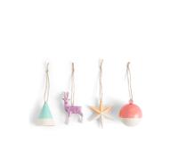 1815 Christmas Figure Glaze Ornament MULTI Set di 4