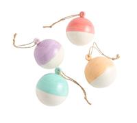 1815 - Set di 4 decorazioni natalizie rotonde smaltate