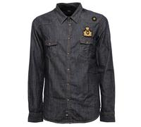 1826AA camicia uomo OFFICINA36 cotton blue delave' shirt man