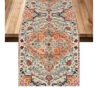 183 x 33 cm Runner da Tavolo in Stile Rustico Bohémien, Runner Mandala Lino, Runners da Tavola Boemia Mandala Cerchio Floral Lino, Arancione Mandalas Runners da Tavolos, per Tavolo, Tavolino