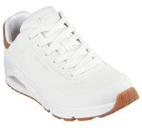 183004-WHT SKECHERS UOMO UNO-SUITED ON AIR PELLE MEMORY FOAM SCAPRA PELLE LACCI