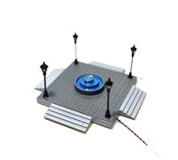 1838DM HO Fontana pubblica con illuminazione a leds artigianale scala 1:87