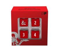 18397 - DUNGEONS & DRAGONS - HEAVY METAL RED AND WHITE D6 SET 4 PZ