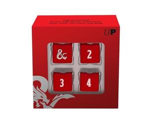18397 - DUNGEONS & DRAGONS - HEAVY METAL RED AND WHITE D6 SET 4 PZ