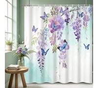 183x183cm Tende da doccia nebbiose con ganci, Nebbia bianca Montagne nere | Sole rosso alba Paesaggio Pittura a inchiostro Cinese Impermeabile, Tessuto in poliestere Bagno Vasca Decor estetica classica
