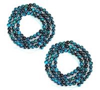 184 Pezzi 4mm Perline Occhio di Tigre Blu, Occhio Tigre Blu Cielo Sciolto Perline Distanziali Rotonde Aquamarine Occhi di Tigre per Braccialetti Collana Fai da Te Creazione di Gioielli Artigianato
