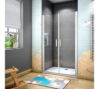 185 cm Box doccia per Nicchia Porta Battente 2 Ante Saloon Vetro Temperato 5 mm Trasparente Profilo in Alluminio Processo di Elettroforesi 90 cm