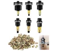 186 Pezzi Inserto Filettato Rivettatrice Manuale di Teste Set, M3, M4, M5, M6, M8, M10, Rivettatrice per Inserti Filettati Accessori, Rivetti Filettati Nero, Set di Testine per Rivetti Manuali