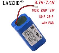 18650 2 s1p 2 s2p 1 s3p 1 s4p 3.7V batteria ricaricabile agli ioni di litio con presa di ricambio per PCB, illuminazione di emergenza PH2.0 7.4V