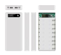 18650 Battery Power Bank Custodia Display LCD Supporto Display LCD 20000MAh per Batteria 8X18650 Custodia Powerbank DIY (Bianca)