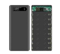 18650 Battery Power Bank Custodia Display LCD Supporto Display LCD 20000MAh per Batteria 8X18650 Custodia Powerbank DIY (Nero)
