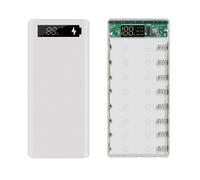 18650 Battery Power Bank Custodia Display LCD Supporto Display LCD 20000MAh per Batteria 8X18650 Custodia Powerbank DIY (Bianca)