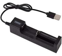 18650 Caricabatterie, 3.7 V Li Ion Caricabatterie LED con 1 Slot per 26650 18650 17670 14500 10440 16340