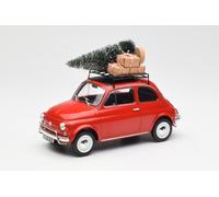 Fiat 500 L 1968 Rosso Con Albero Natale Modellino Auto 1:18 Norev