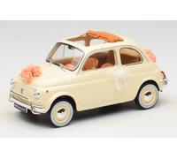 FIAT 500L 1968 beige cadeau de marriage 1/18 Just married Wedding gift