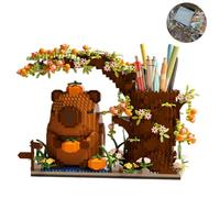 1880pcs Capybara Building Building Pen Porta Micro Building Capybara Mini Brick Decorazione del desktop a tema animale per forniture per ufficio Cosmetici e artigianato regalo di compleanno