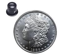 1886 rare coins,morgan dollar,Rare Ancient Collector's Edition,Give the jeweler the same coin magnifier