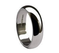 18ct Oro Bianco Forma a D Matrimonio Anelli X Pesante 750 Hm 2mm 3mm 4mm 5mm 6mm