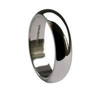 18ct Oro Bianco Forma a D Matrimonio Anelli X Pesante 750 Hm 2mm 3mm 4mm 5mm 6mm