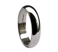 18ct Oro Bianco Forma a D Matrimonio Anelli X Pesante 750 Hm 2mm 3mm 4mm 5mm 6mm