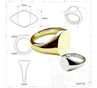 18ct Solido Oro Giallo Sigillo Anelli Ovale 750 UK Marchiato/Certificato