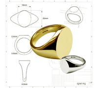 18ct Solido Oro Giallo Sigillo Anelli Ovale 750 UK Marchiato/Certificato