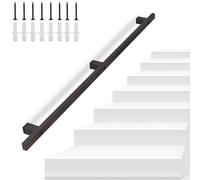 18FT Nero Ferro Scale il Ringhiera di Sicurezza ils per Indoor Outdoor Scale Antiscivolo Industriale Parete Corriera per Supporto Scala