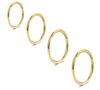 18g 6mm 8mm 10mm 12mm Piercing Naso Orecchini Acciaio Chirurgico Piercing Septum Anello Per Piercing al Setto Trago Helix Orecchino a Cerchio Cartilagine Daith Orecchini Donna Uomo Oro