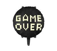 Game Over - Palloncino rotondo, 45 cm, colore: Nero